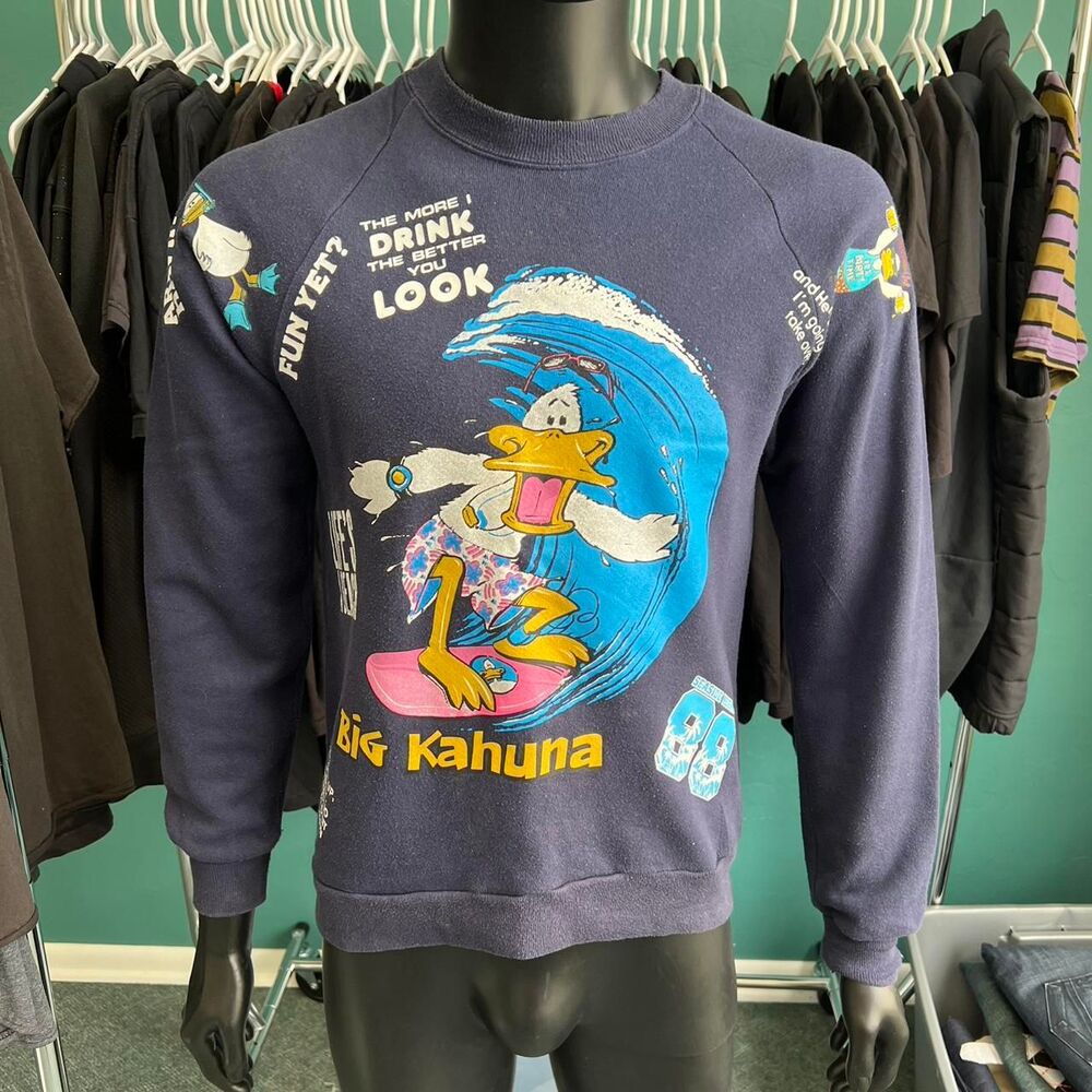 Vintage SOFFE Shirts 80s navy blue Big Kahuna crewneck Comedic sweatshirt